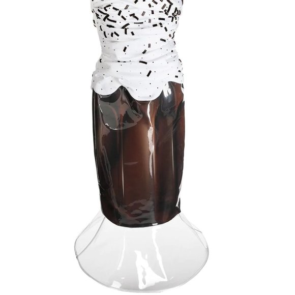 SS22 RUNWAY $5880 MOSCHINO COUTURE Jeremy Scott Milkshake Straw Asymmetric Dress - Picture 13 of 16